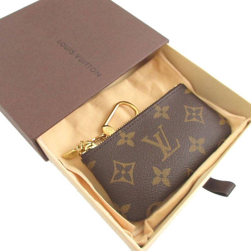 Louis Vuitton Monogram Pochette Cles M62650 Brown Coin Case Wallet 0973 Louis
