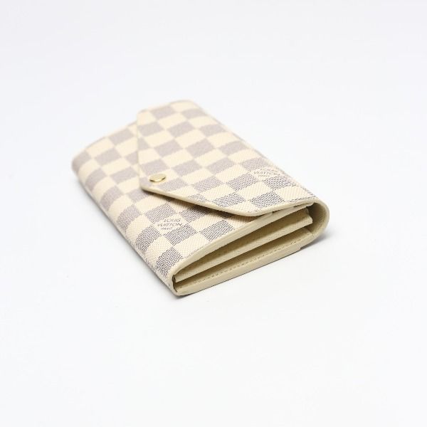 Louis Vuitton N63208 Damier Azure Long Wallet Portefeuille And Sarah Long