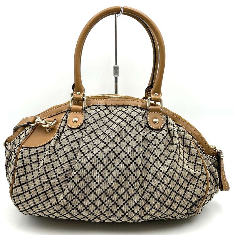Gucci 223974 Handbag Brown Canvas/leather Ladies Men Fashion
