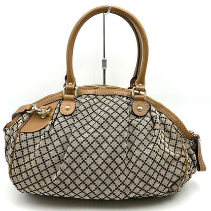 Gucci 223974 Handbag Brown Canvas/leather Ladies Men Fashion