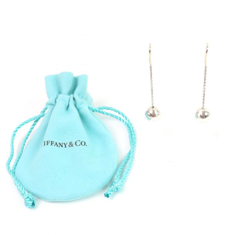 Tiffany & Co Hardware Ball Earrings Accessory Sv925 Silver With Storage Bag