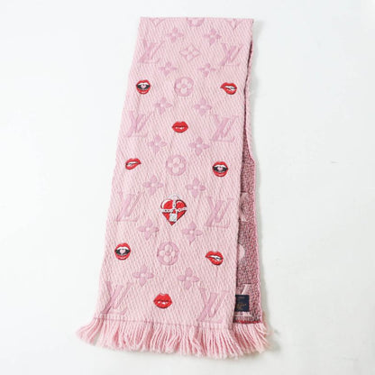 Louis Vuitton M76178 Echarpe Logomania Arafolie Wool Silk Rose