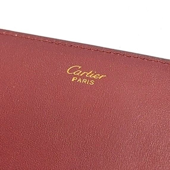 Cartier Mustline Leather Bordeaux Clutch Bag Gold 7 318 4 155