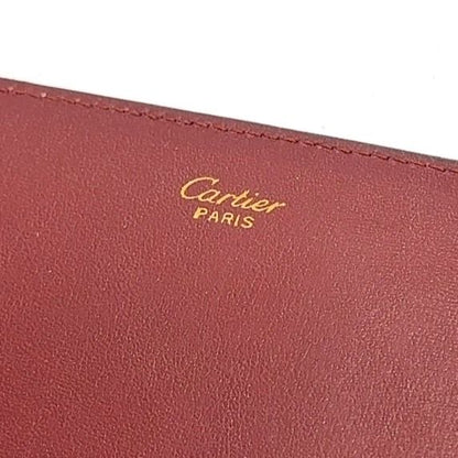 Cartier Mustline Leather Bordeaux Clutch Bag Gold 7 318 4 155