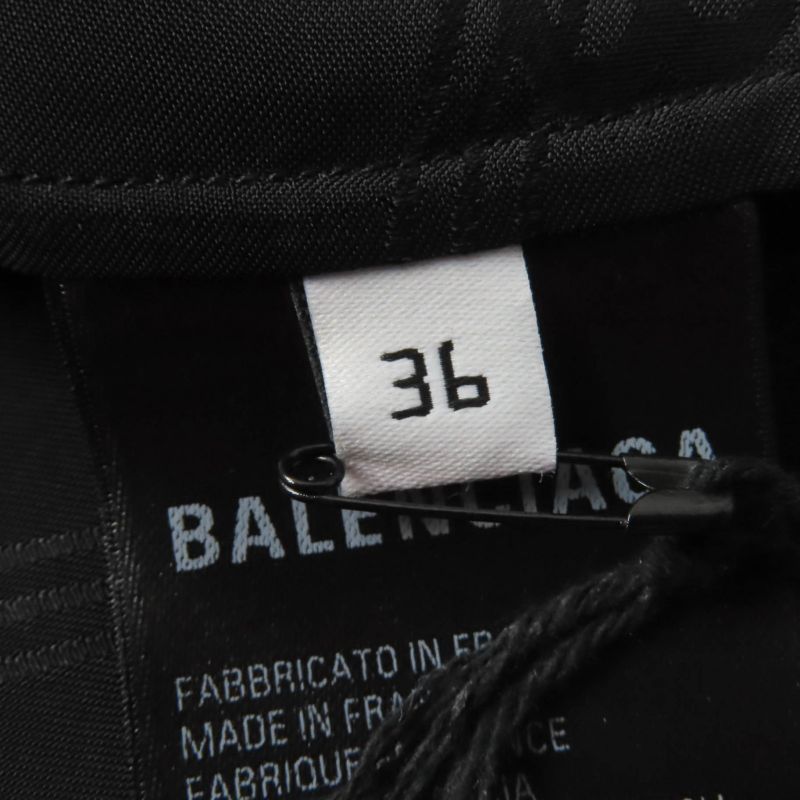 Balenciaga 23SS 746254 BB Logo Design Sleeveless Dress Black 36 Made In France