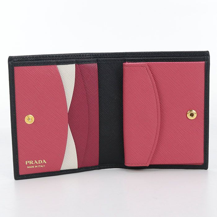 Prada Saffiano Multicolor Wallet 1mv204 Bifold Wallet Leather Women