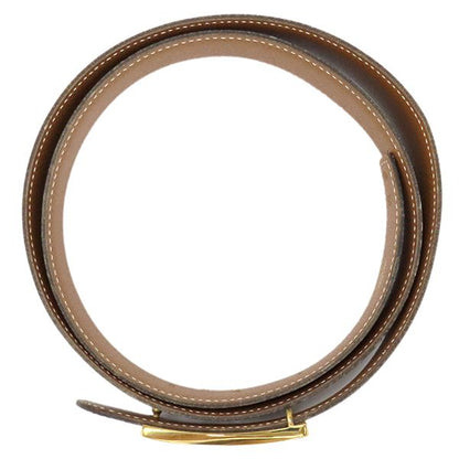 Hermes Belt Horse Buckle #90 Box Calf Vogue River Black and Gold #90 Gold