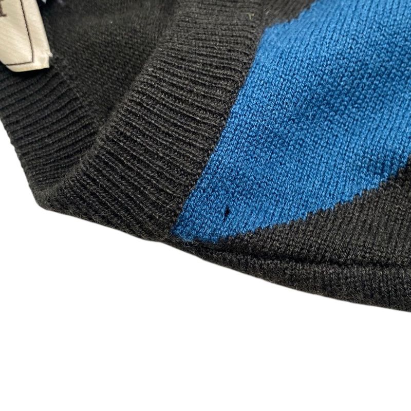 Hermes Short Sleeve Sweater Intarsia Mayon Puzzle Knit Size S Cashmere Gray