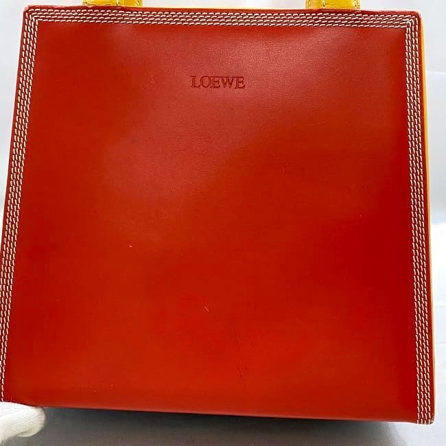 Loewe Handbag F21571 Red Yellow Top Handle