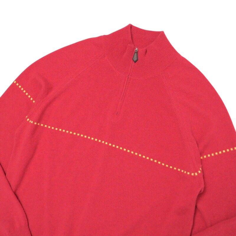 Hermes Sweater Size XL Total Cashmere Long Sleeve Half Zip High Neck Knit