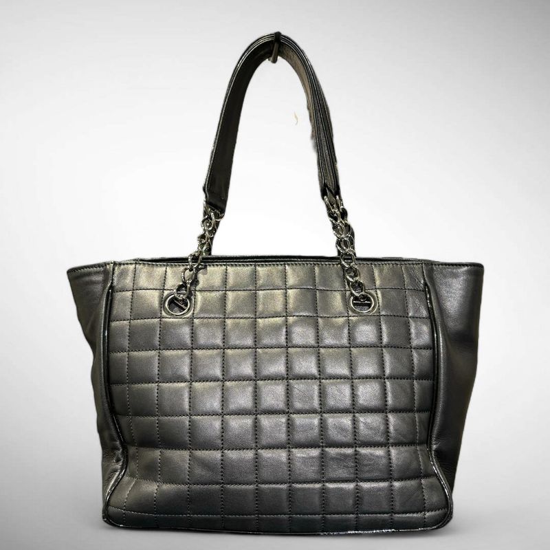 Chanel 10947118 Camellia No.5 Chain Leather Tote Bag Women Black -