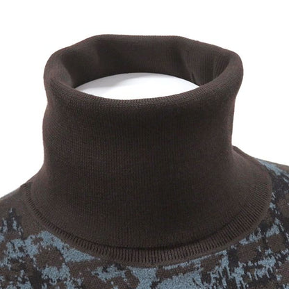 Hermes Sweater Camouflage Knit Wool Nylon Rayon Brown and Blue XS Brown Long