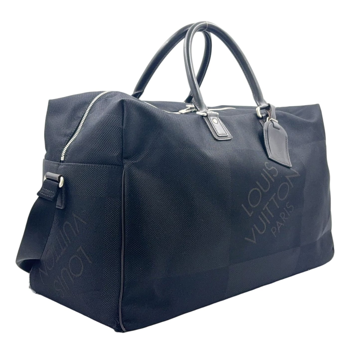 Louis Vuitton Albatross Damier Geant Noir Leather Nylon Black Boston Bag Silver — view 2