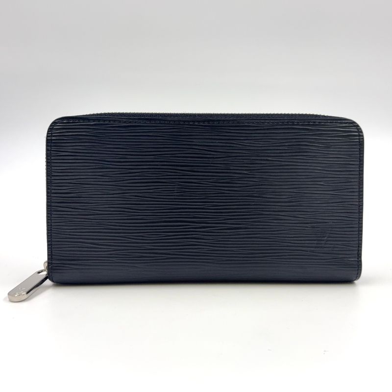 Louis Vuitton Zippy Wallet Epi Noir Black Leather Black Round Zipper Long