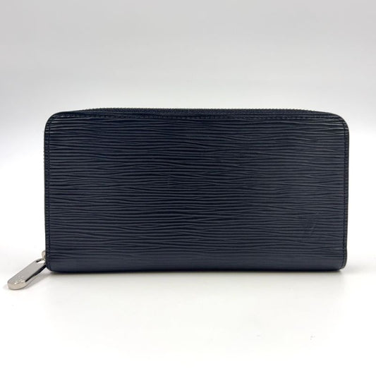 Louis Vuitton Zippy Wallet Epi Noir Black Leather Black Round Zipper Long