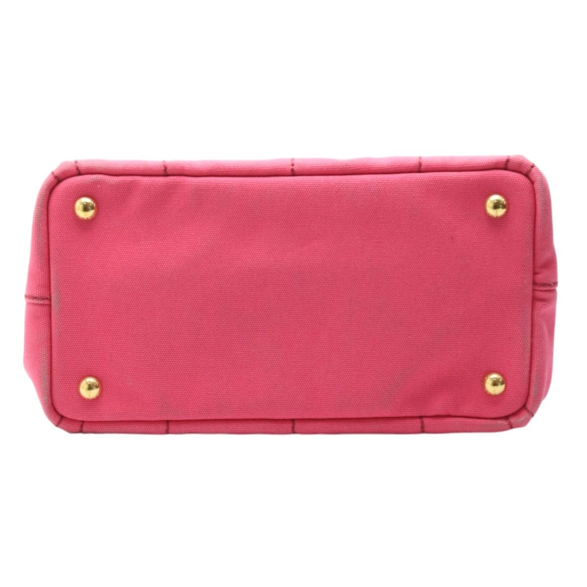 Prada 1 Bg439 Cotton Canvas Tote Bag Canapa Mini Pink