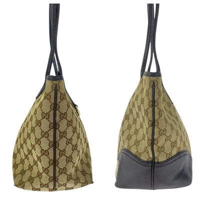 Gucci Abby Brown Gold Hardware GG Canvas/leather 169 946 Tote Bag Shoulder Bag