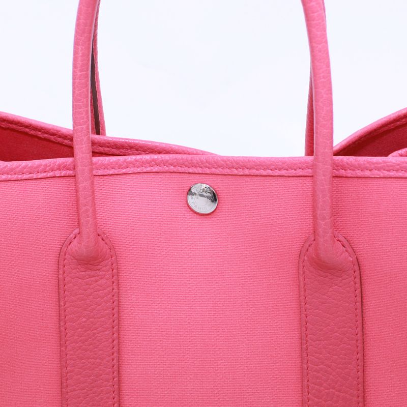 Hermes Garden Party TPM Toile Officier X Negonda Pin Cles D Handbag Silver