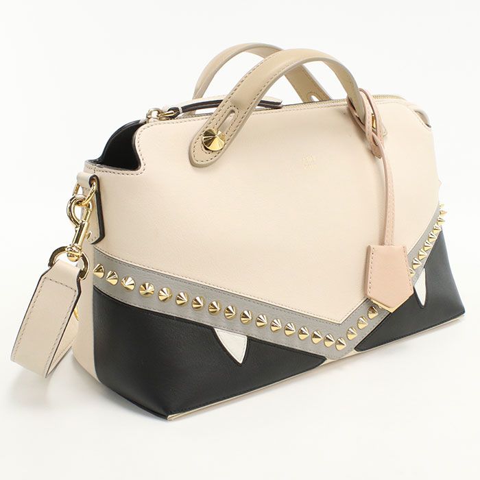 Fendi By The Way Medium Bugs Monster Eye 8bl124 A1FV Handbag Calf Womens