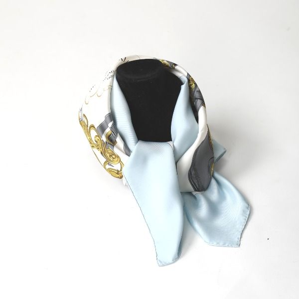 Hermes Carré 90 Brides De GALA Scarf Silk Scarf Hermes Light Blue