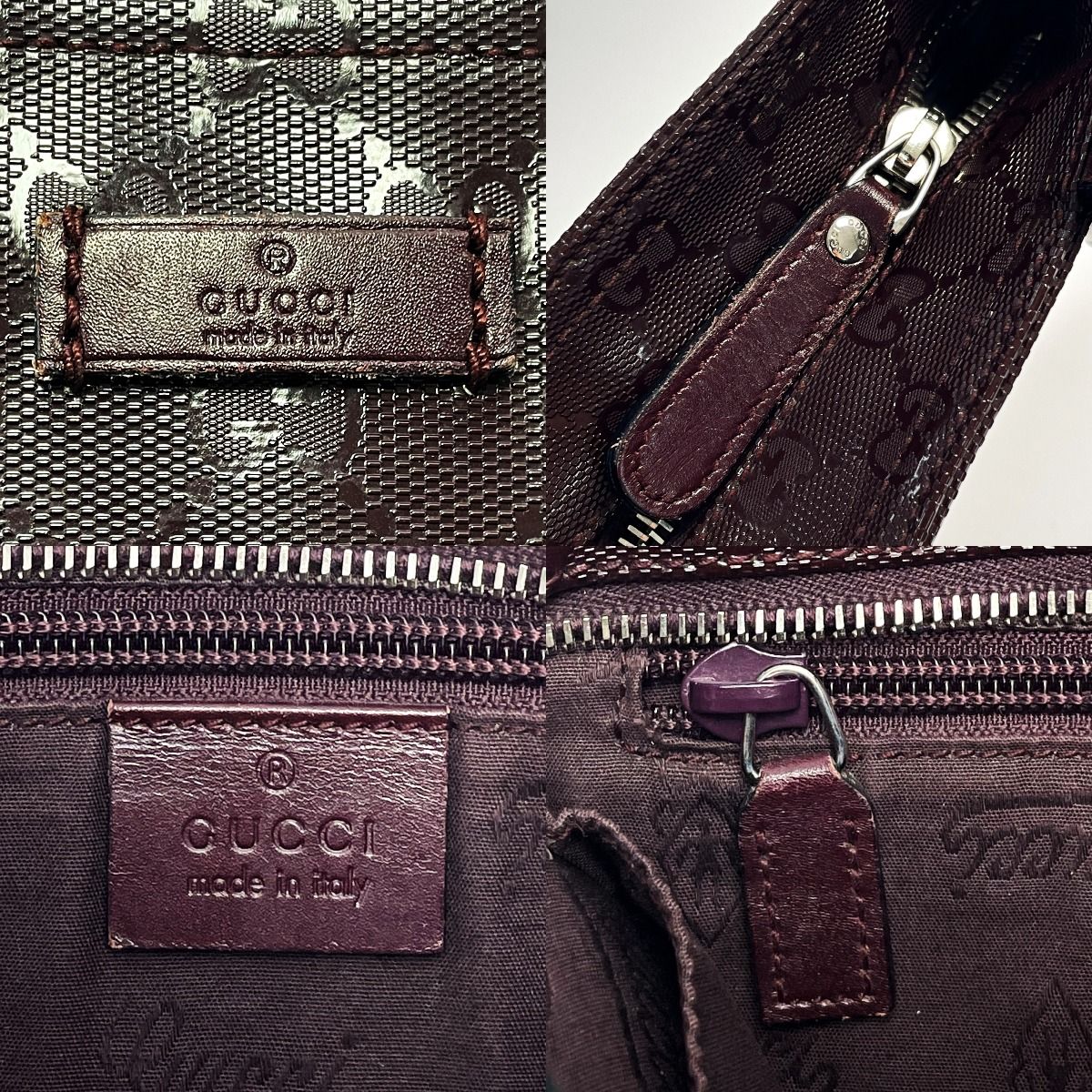 Gucci GG Implement 201533 Brown Shoulder Bag Women's Silver Hardware