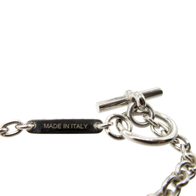 Hermes Mobile H Necklace Metal/buffalo Horn Silver/brown 0372 Hermes