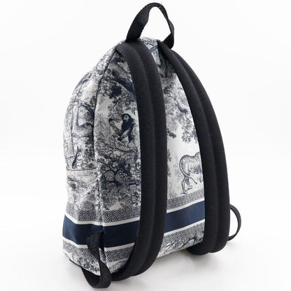 Dior Christian Dior Small Backpack Toile De Jouy M6108sntj Nylon Black/white