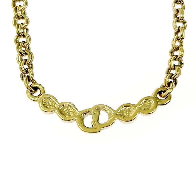 Christian Dior GP Rhinestone CD Logo Necklace Women 372433 Necklace