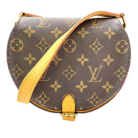 Louis Vuitton Tambourine Monogram Leather Brown Shoulder Bag Gold