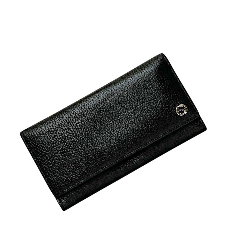 Gucci Bifold Long Wallet Black Interlocking 449279 Wallet