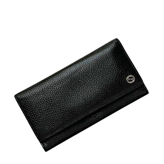 Gucci Bifold Long Wallet Black Interlocking 449279 Wallet