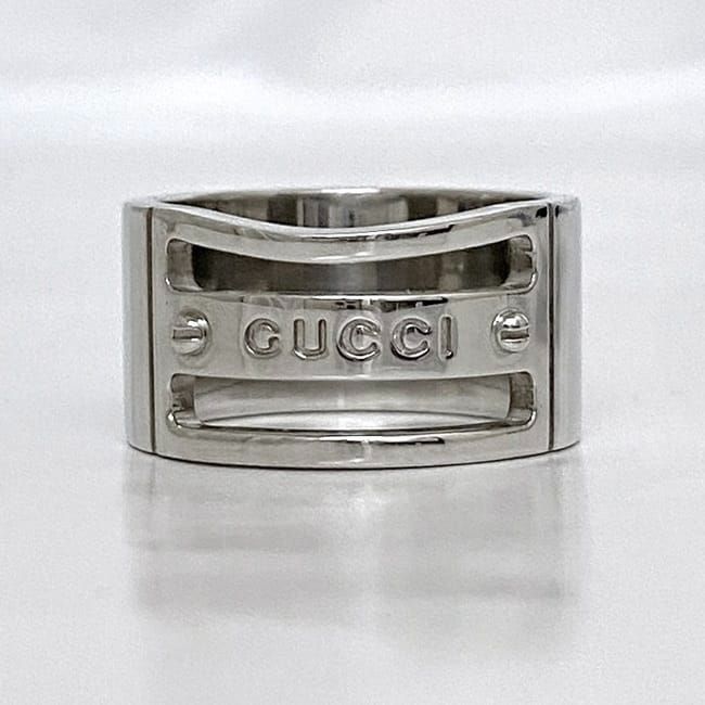 Gucci Logo Ring Ec21087 Silver Ring Size 19