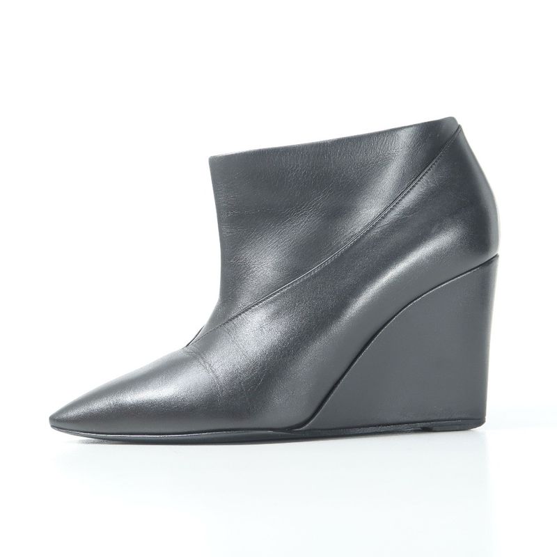 Hermes Boots Size 36 Short Ankle Wedge Heel Leather Shoes 20250624 Ra5159
