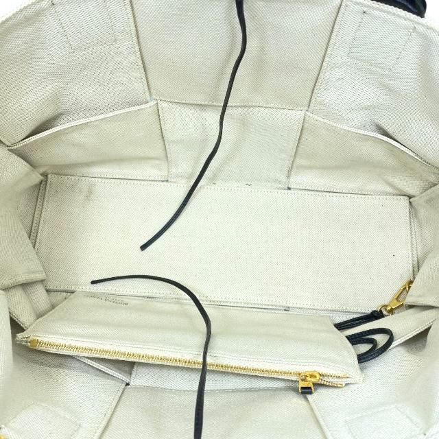 Bottega Veneta Arco Tote Handbag Intrecciato Handbag Canvas Leather White Black