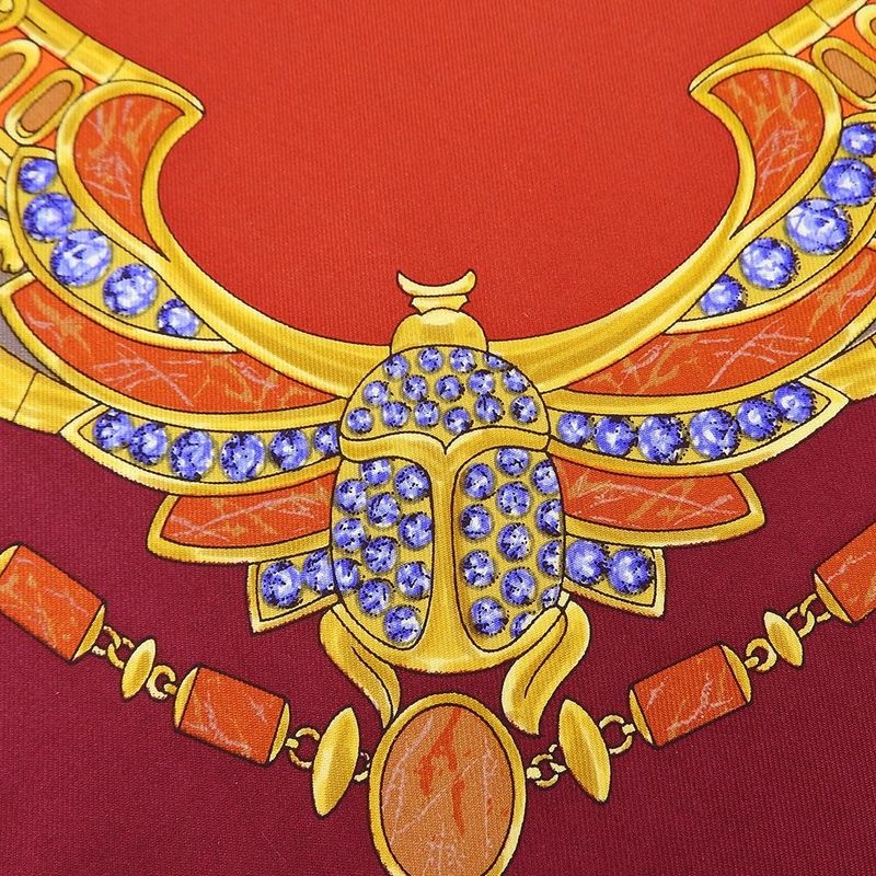 Cartier Must De Cartier Scarf 100% Silk Red Bordeaux Small Accessories Fashionab