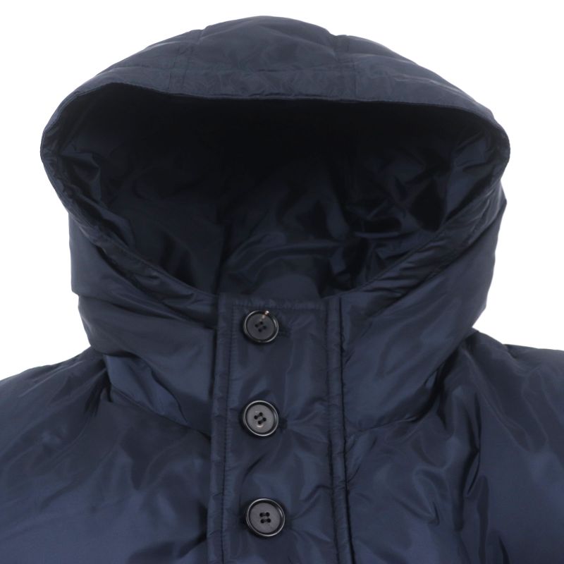 Prada 20AW Sgh047 Triangle Logo Triangle Plate Hooded Double Zip Up Down Coat