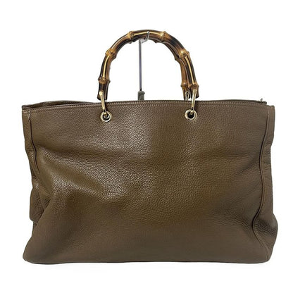 Gucci Bamboo Shopper Tote Bag 323658 Dark Brown Leather