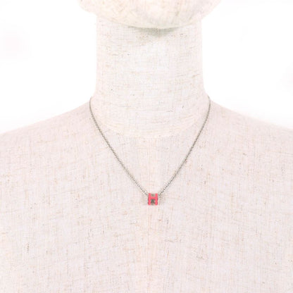 Hermes Mini Pop H Pendant Mini Pop H Pendant Necklace Pink Silver With Box And
