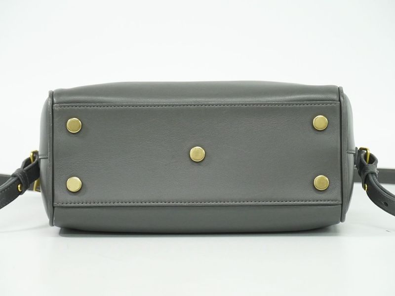 Authentic Saint Laurent Baby Duffle 2WAY Shoulder Bag Handbag Pochette Leather