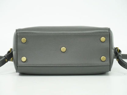 Authentic Saint Laurent Baby Duffle 2WAY Shoulder Bag Handbag Pochette Leather