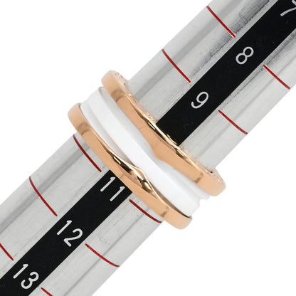 Bvlgari Bvlgari Ring B-Zero1 2 Band Ring 18k Pink Gold Ceramic Pink Gold and