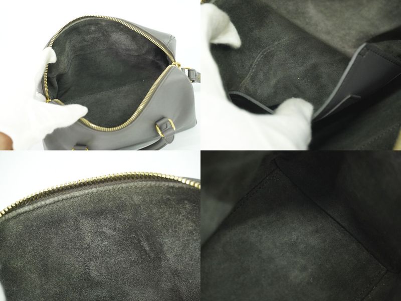 Authentic Saint Laurent Baby Duffle 2WAY Shoulder Bag Handbag Pochette Leather