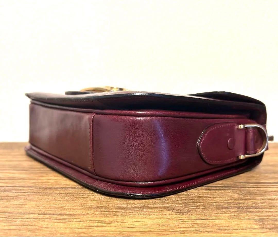 CELINE Vintage Horse Carriage Crossbody Bag Triomphe Burgundy Leather - The Reluxe
