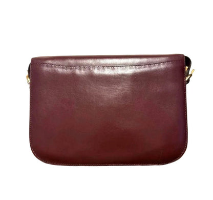 CELINE Vintage Horse Carriage Crossbody Bag Triomphe Burgundy Leather - The Reluxe