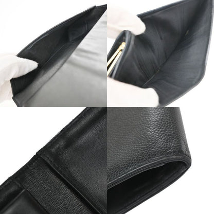 Chanel Caviar Skin CC Wallet Bifold Wallet Black Leather 30ka681