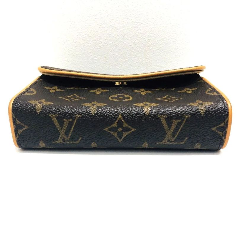 Louis Vuitton Pochette Florentine M51855 Monogram Waist Bag Brown Leather Women