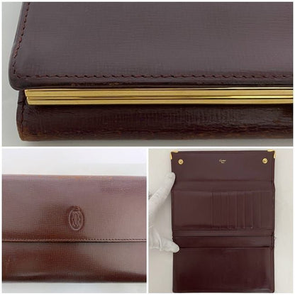 Cartier Trifold Long Wallet Ec22480 Bordeaux Must Wallet