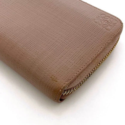 Loewe Round Zipper Long Wallet Pink Linen