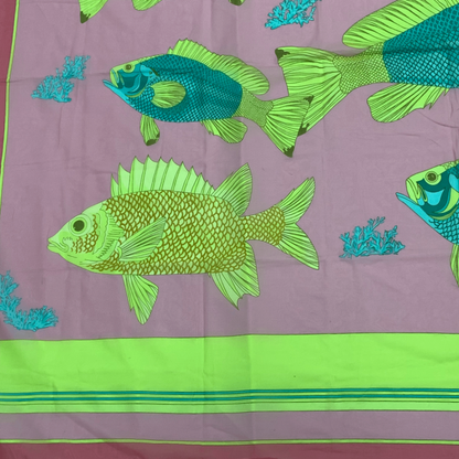 Hermes Fish Sakana Large Scarf Shawl Scarf Pink