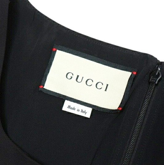 Gucci Dress Size 36 Silk Blend Wool Short Sleeves Tight Midi Dress Made In